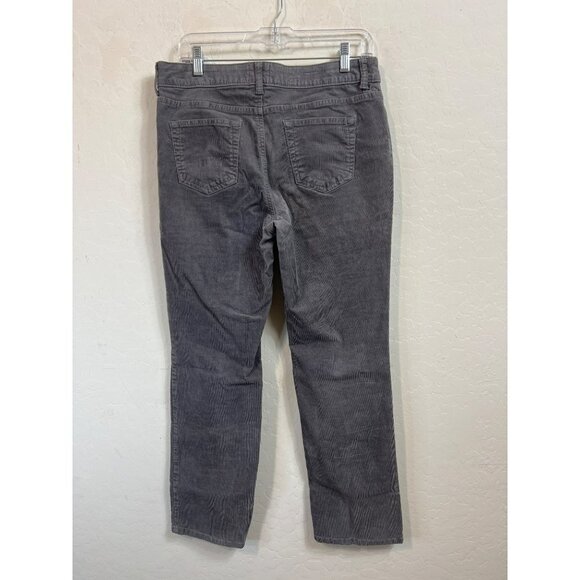 St. John's Bay Sz 12P Grey Corduroy Straight Leg Thin Wale Pants - Picture 3 of 6